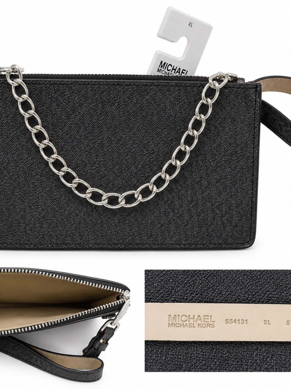Michael Kors Black & Gray Belt/Waist Bag